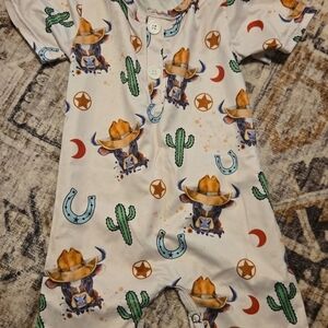 Cowboy Themed Baby Romper